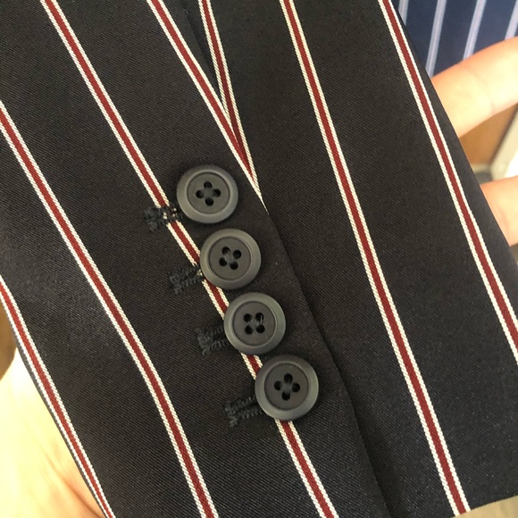 NWT BB DAKOTA Blaze It Navy Blue Striped Blazer - Picture 10 of 13